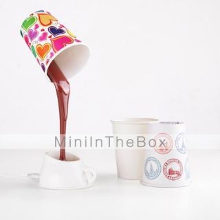 USD $ 10.99   DIY Pouring Coffee Design White Light LED Table Lamp