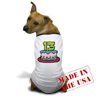 13 Gifts  13 Pet Apparel  13 Year Old Birthday Cake Dog T Shirt