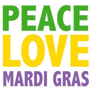 Wall Art  Posters  Peace Love Mardi Gras Poster