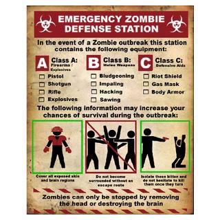 Wall Art  Posters  Emergency Zombie defense Station
