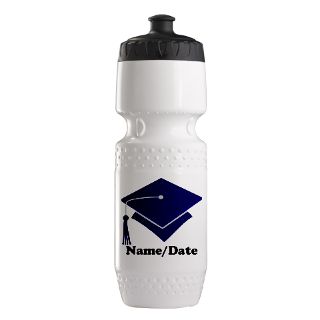Personalized Navy Blue Graduation Trek Water Bottle by classof_tshirts