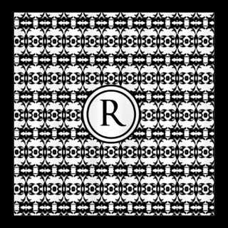 Personalized Monogram Black and white patterned Sh by auslandgifts