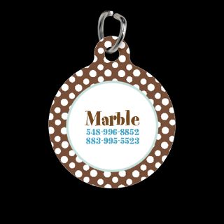 Cat Gifts  Cat Pet Tags  Polka Dots Boutique Chocolate Pet Tag