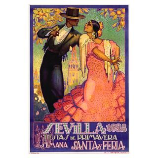 Wall Art  Posters  Sevilla, Vintage Poster, by Juan
