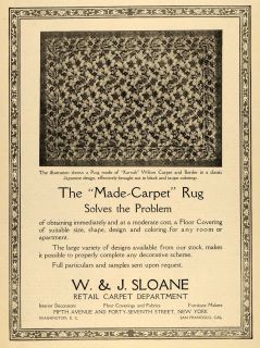 1918 Ad Made Carpet Rug w J Sloane Karnak Wilton Original Advertising