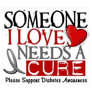 Wall Art  Posters  Needs A Cure DIABETES Poster