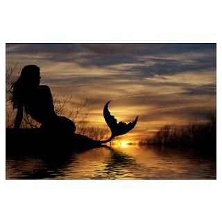 Wall Art  Posters  Mermaid Sunset Poster