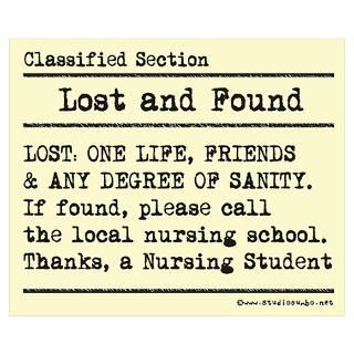 Wall Art  Posters  Lost Found Student Nurse Poster