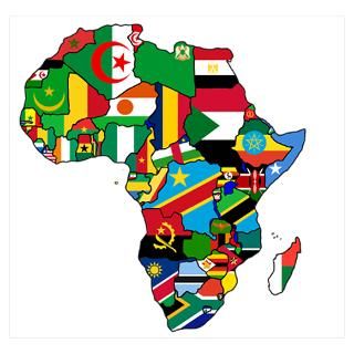 Wall Art  Posters  Flags of Africa Poster