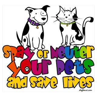 Wall Art  Posters  Spay Neuter Rainbow Poster