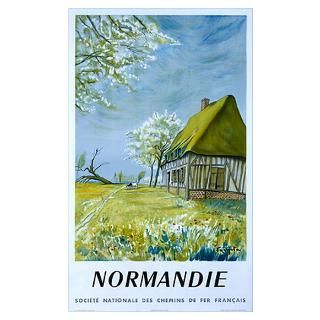 Wall Art  Posters  Normandie, House and Flowers