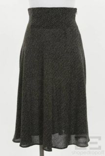 Donna Karan Black Tan Wool Flounce Skirt Size 2