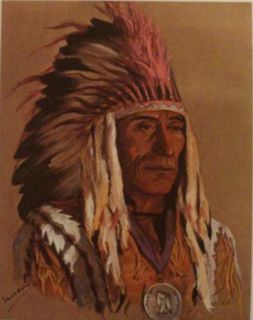Colored Picture Print Native American Indian Chief Stakinota Blackfoot
