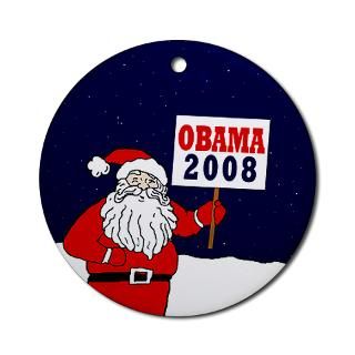 Santa for Obama 2008 Xmas Ornament  Ornaments for Christmas and