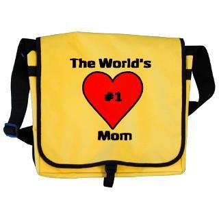 Worlds Number 1 Mom Laptop & Diaper Messenger Bag