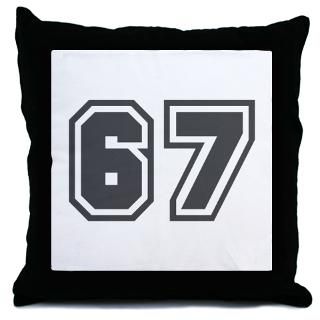 67 Gifts  67 More Fun Stuff  Number 67 Throw Pillow