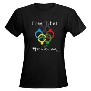 2008 Beijing Olympic Handcuffs Womens Dark T Shir