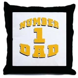 Number One Dad Throw Pillow  Number 1 Dad  Scarebaby Design