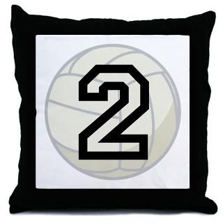 Volleyball Player Number 2 Throw Pillow