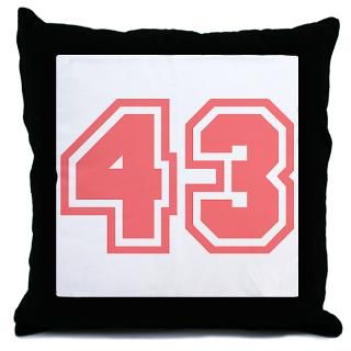 Varsity Uniform Number 43 (Pink) Throw Pillow
