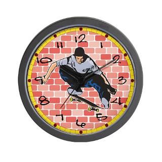 Skateboarding 2 Wall Clock