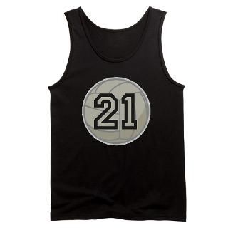 Volleyball Player Number 21 Mens Dark Tank Top for $25.00