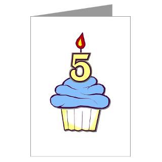 5th Birthday Cupcake (boy) party invitations (10)  Childs 5th