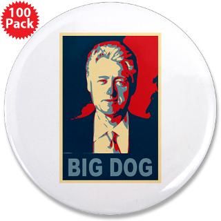 Big Dog Pop Art  Bill Clinton Big Dog Pop Art 3.5 Button (100 pack