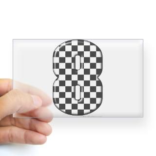 Checkered #8 Rectangle Decal for $4.25