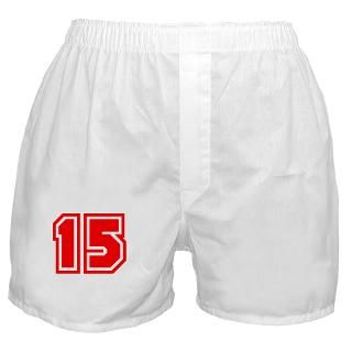 15 Underwear & Panties  Varsity Uniform Number 15 (Red) Boxer Shorts