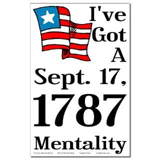 September 17, 1787 Mentality 11x17 Poster  Proud Liberal Bumper