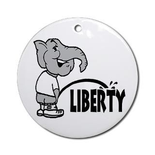 Elephant Peeing on Liberty Tree Ornament  Ornaments for Christmas