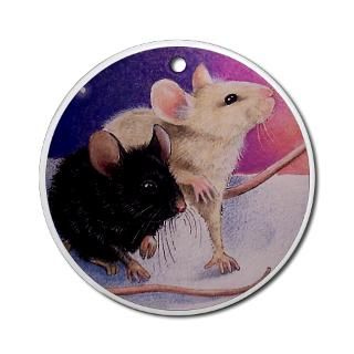 Little Mice in the Snow Ornament (Round)  Moonlight Memoirs