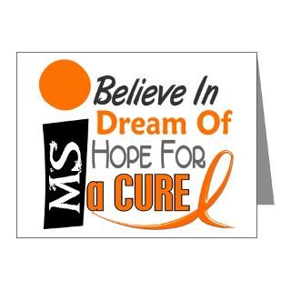 Orange Ms Note Cards  BELIEVE DREAM HOPE MS Note Cards (Pk of 10