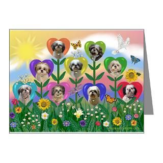 Colors Note Cards  Shih Tzu Heart Garden Note Cards (Pk of 10