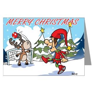 Cartoon Greeting Cards  Christmas Soccer Greeting Cards (Pk of 10