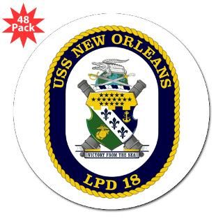 USS New Orleans LPD 18 Round Sticker for $30.00