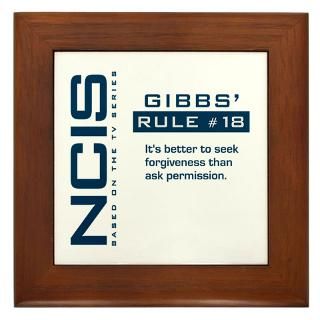 NCIS Gibbs Rule #18 Framed Tile for $15.00