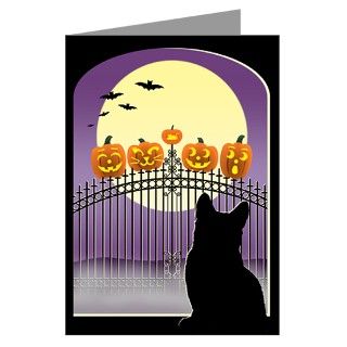  Black Greeting Cards  Spooky Cat Halloween Cards (Pk of 20