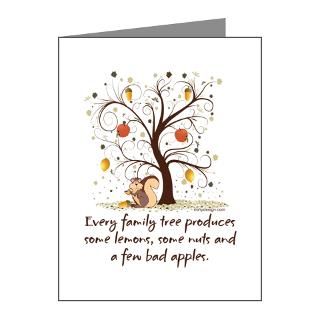 Apple With Worm Note Cards  Family Tree Humor Note Cards (Pk of 20