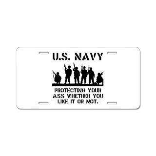 Navy Protect Aluminum License Plate for $19.50