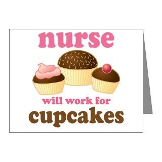Chocolate Note Cards  Nurse Gift Cupcakes Note Cards (Pk of 20