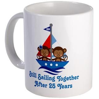 25 Years Gifts  25 Years Drinkware  25th Anniversary Sailing Mug