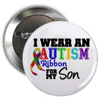  Autism Awareness Walk Buttons  Autism Ribbon Son 2.25 Button