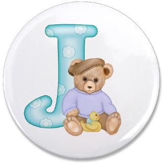 Alphabet Gifts  Alphabet Buttons  Teddy Alphabet J Teal 3.5