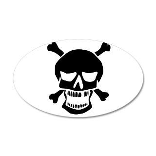 Wall Decals  Open Jaw Skull And Bones 38.5 x 24.5 Oval Wall Pee