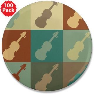 Art Gifts  Art Buttons  Violin Pop Art 3.5 Button (100 pack)