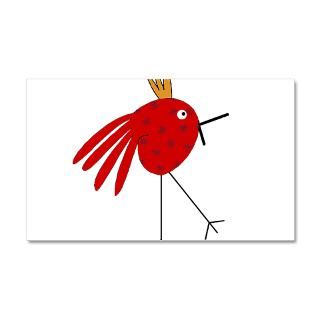 Crazy Red Bird with Stars and Gold Head