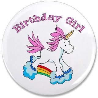 Baby Gifts  Baby Buttons  Rainbow Unicorn Birthday Girl 3.5