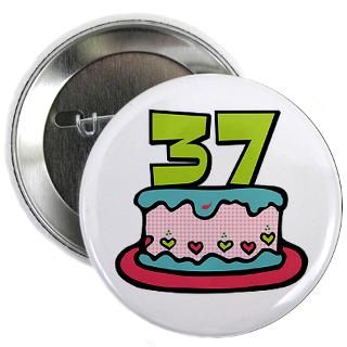 37 Gifts  37 Buttons  37th Birthday Cake 2.25 Button